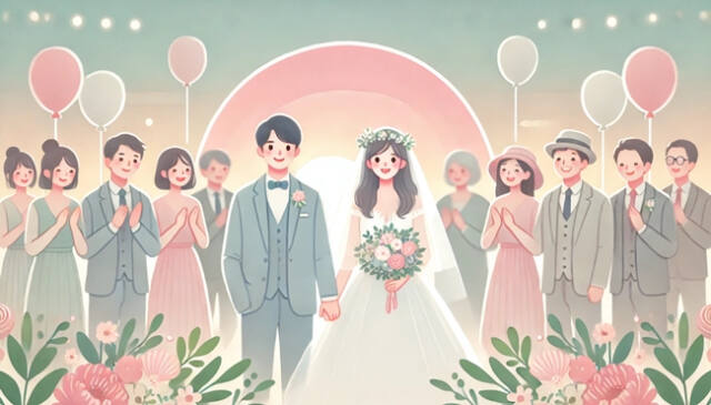 재혼 관련 일러스터. 챗지피티 생성 이미지