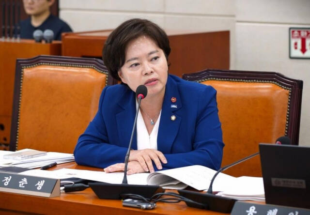 국회 행정안전위원회 소속 정춘생 조국혁신당 의원. 연합뉴스