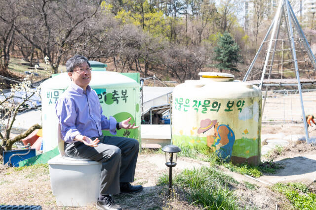 서울 노원구 중계본동에 조성된 천수텃밭. 빗물을 모아 밭을 관리한다. 한무영 제공