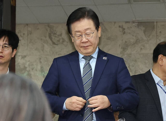 더불어민주당 이재명 대표가 7일 오후 국회에서 열린 2024년 더불어민주당 인천시당-인천시 당정협의회에 참석하고 있다. 연합뉴스