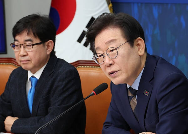 더불어민주당 이재명 대표가 26일 오전 서울 여의도 국회에서 열린 민생연석회의 출범식에서 발언하고 있다. 연합뉴스