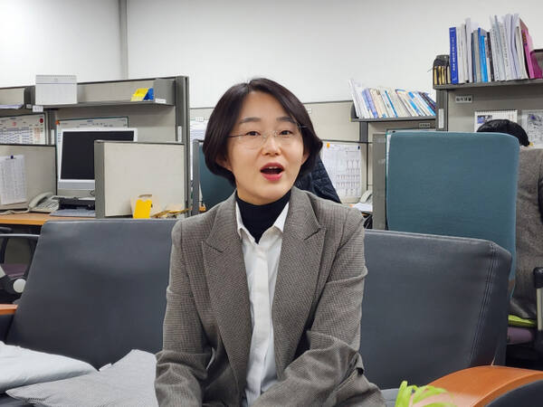 김재연 진보당 대표가 26일 인천시청에서 기자 간담회를 하고 있다. 이병기기자