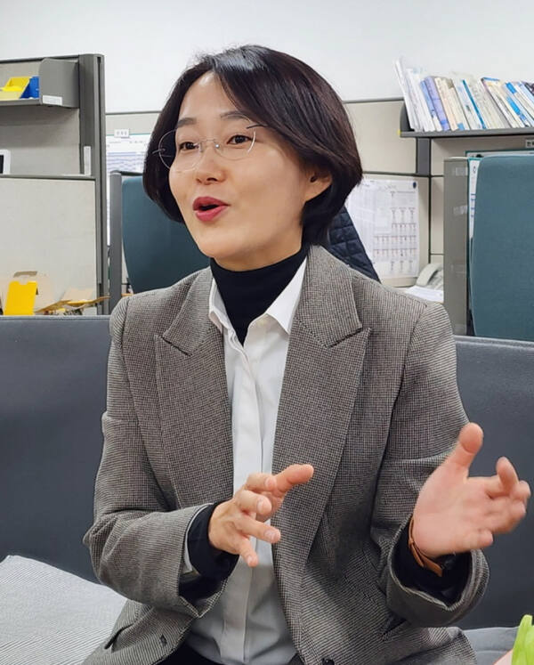 김재연 진보당 대표가 26일 인천시청에서 기자 간담회를 하고 있다. 이병기기자