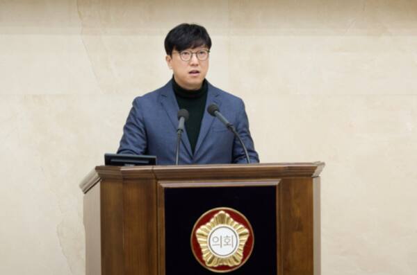 지난 2023년 2월6일 오전 용인특례시의회 본회의장에서 열린 용인시의회 제270회 임시회 제1차 본회의에서 김병민 의원이 5분 자유발언을 하고 있다. 용인특례시의회 제공
