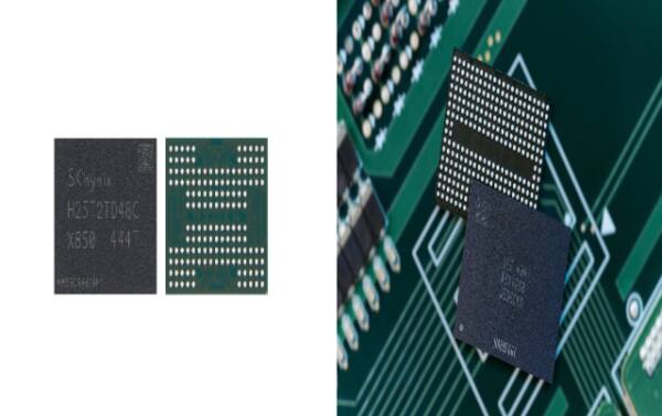 왼쪽부터 SK하이닉스의 321단 1Tb TLC 4D 낸드, 삼성전자의 QLC 9세대 V낸드 제품. SK하이닉스·삼성전자