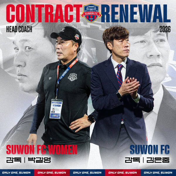 수원FC 김은중·박길영 감독과 계약 연장.수원FC 제공