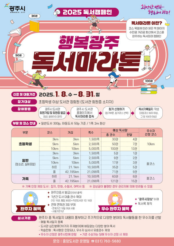 광주시 독서 장려 캠페인 ‘행복 광주 독서 마라톤’ 안내 포스터. 광주시 제공