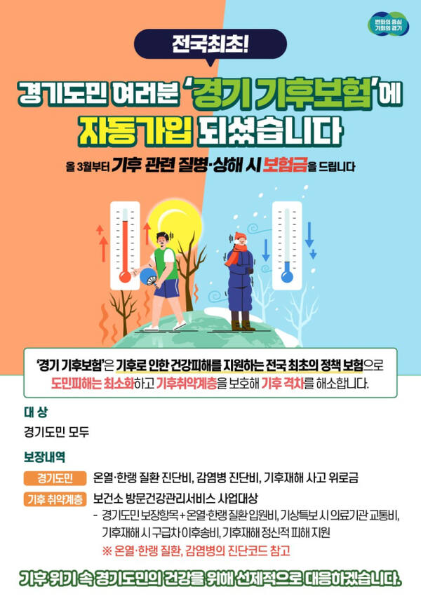 ‘경기 기후보험’ 홍보 포스터. 경기도 제공