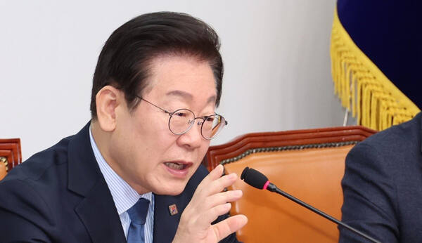 더불어민주당 이재명 대표가 7일 국회에서 열린 최고위원회의에서 발언하고 있다. 연합뉴스