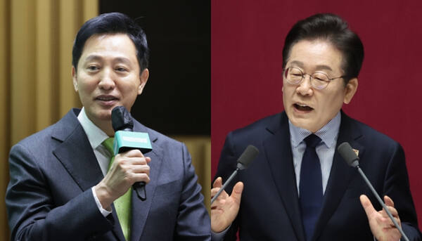 오세훈 서울시장(왼쪽)과 이재명 더불어민주당 대표(오른쪽). 연합뉴스
