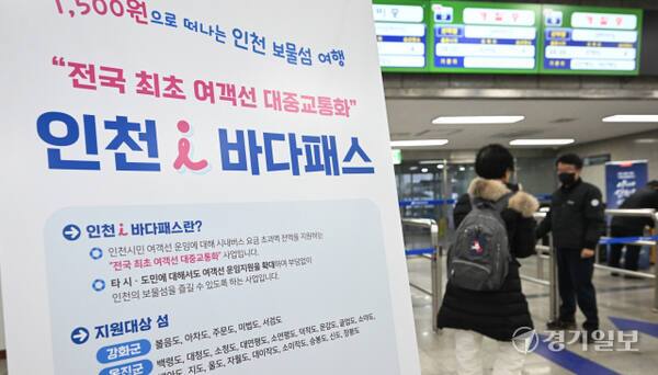 인천 중구 연안여객터미널에서 한 입도객이 개찰구로 향하고 있다. 경기일보DB