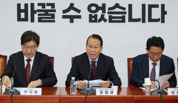국민의힘 권영세 비상대책위원장이 10일 서울 여의도 국회에서 열린 비상대책위원회의에서 발언하고 있다. 연합뉴스