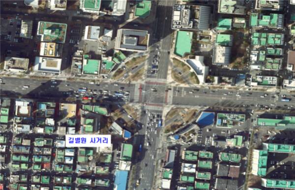 인천 남동구 길병원사거리 등에 1시간 당 7천대의 차가 지나가는 등 교통이 혼잡해 우회전 사고가 많이 발생하는 것으로 나타났다. 인천시 제공