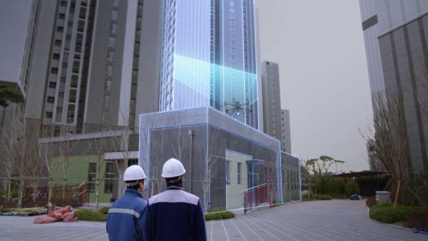 콘크리트 통합 품질 관리 인텔리전스 플랫폼 '포스아이콘'(건물 외벽균열관리 시스템). 포스코이앤씨 제공
