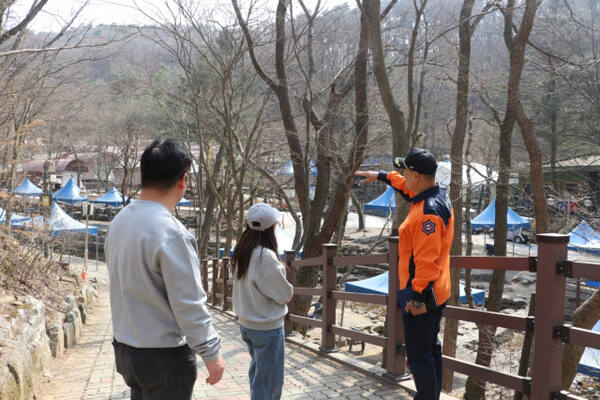 과천소방서가 최근 서울대공원 캠핑장에서 소방 안전점검을 실시했다. 과천소방서 제공