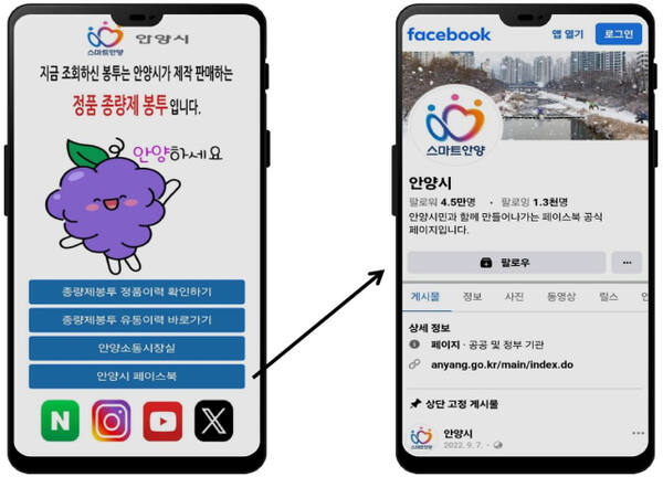안양시 종량제봉투 위조방지 보안코드 라벨 부착 안내 이미지. 안양시 제공