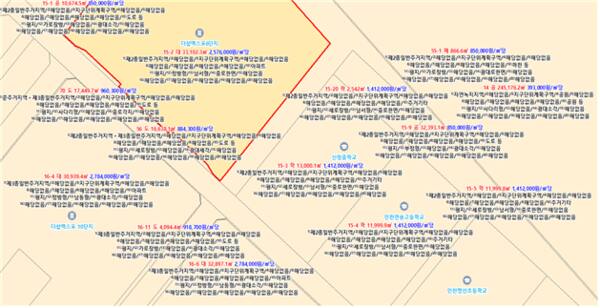개별공시지가 공개화면(안). 인천시 제공