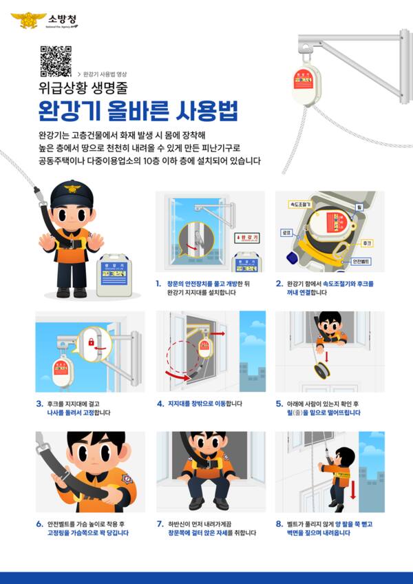 안양소방서, 올바른 완강기 사용법 홍보