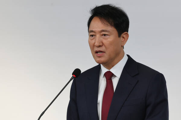 오세훈 서울시장이 지난 12일 서울 여의도 국민의힘 당사에서 대선 불출마를 선언하고 있다. 연합뉴스