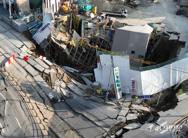 지난 11일 광명시 일직동 신안산선 제 5-2공구 공사 현장에서 붕괴 사고가 발생했다. 경기일보DB