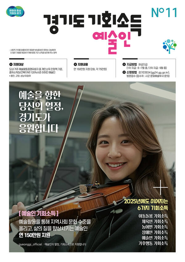 경기도 예술인 기회소득 포스터. 경기도 제공
