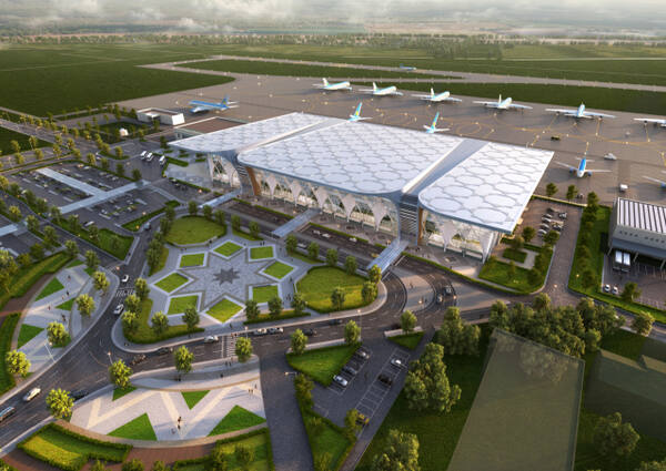 우르겐치공항 신규 여객터미널 조감도. 공항공사 제공