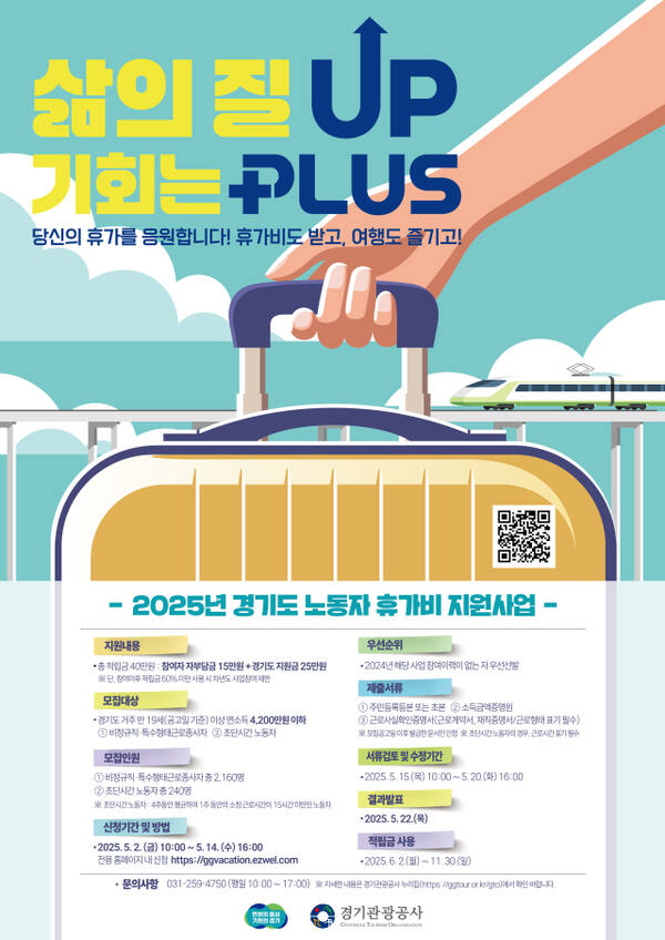 경기도 취약노동자 휴가비 지원 사업 포스터. 경기도 제공