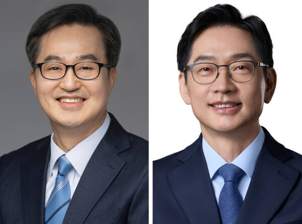 더불어민주당 김동연(왼쪽), 김경수 후보. 연합뉴스