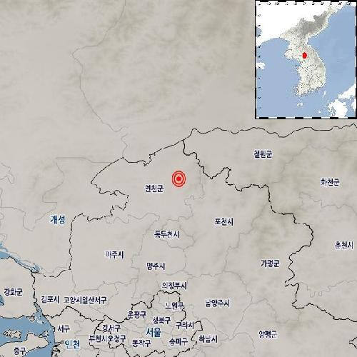 [속보] 기상청 "경기 연천 북북동쪽서 규모 3.3 지진 발생"