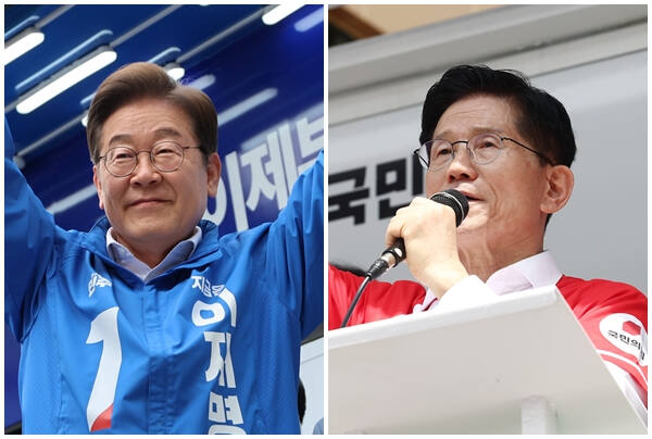더불어민주당 이재명 후보, 국민의힘 김문수 후보. 연합뉴스