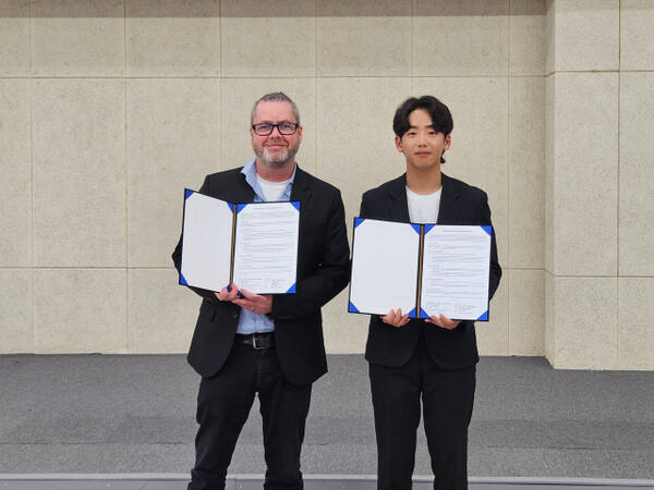 우수청년기업 (주)깔로와 센트럴 플로리다 대학교 간의 업무협약. (주)깔로 제공