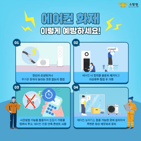 안성소방서가 다가오는 여름철 에어컨 실외기 과열에 따른 화재예방 안전 수칙을 홍보했다.안성소방서 제공