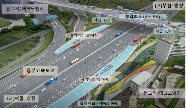 판교 ex-HUB 구축 계획(안). 국토부 제공