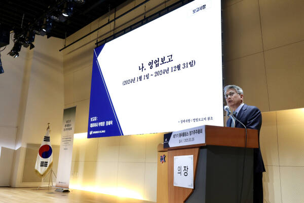 장세욱 동국제강그룹 부회장이 동국홀딩스 제 71기 주주총회를 진행하고 있다. 동국제강