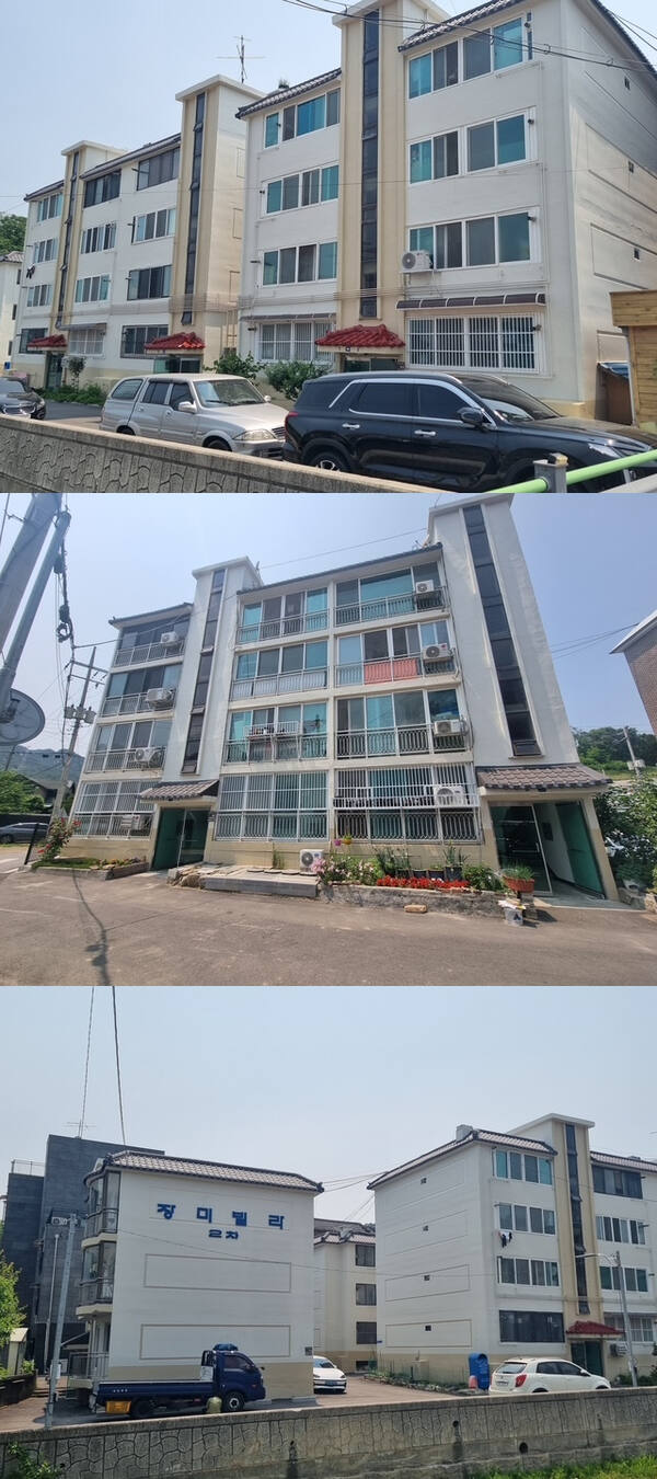 양주시가 도시재생사업으로 추진 중인 공동주택 공용부 정비사업이 완료돼 쾌적한 환경으로 바뀐 공동주택들. 양주시 제공