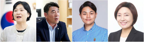 제21대 대통령 선거에서 더불어민주당 이재명 대통령을 만든 인천 정계 ‘공신(功臣)’들이 앞으로 인천 발전을 위한 중앙·지방의 정치적 가교 역할을 할 것이란 기대감이 크다. 사진은 왼쪽부터 유경희 시의원(부평구2), 김명주 시의원(서구6), 정인갑 공보단장, 방지현 인천시당 여성국장. 경기일보 DB