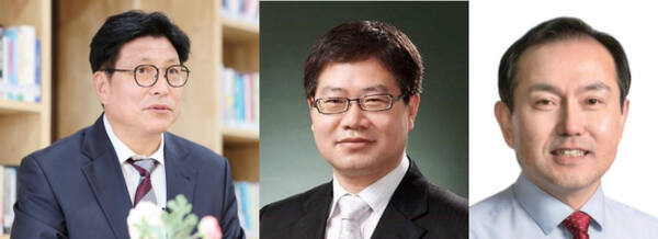 왼쪽부터 도성훈 인천시교육감, 고보선 인천시교육청 전 교육과학정보원장, 임병구 ㈔인천교육연구소 이사장. 경기일보 DB
