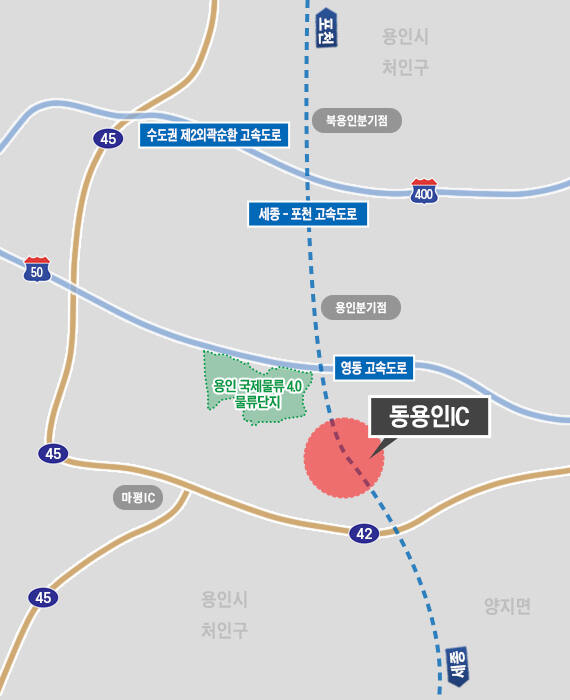 동용인IC 위치도. 용인특례시 제공