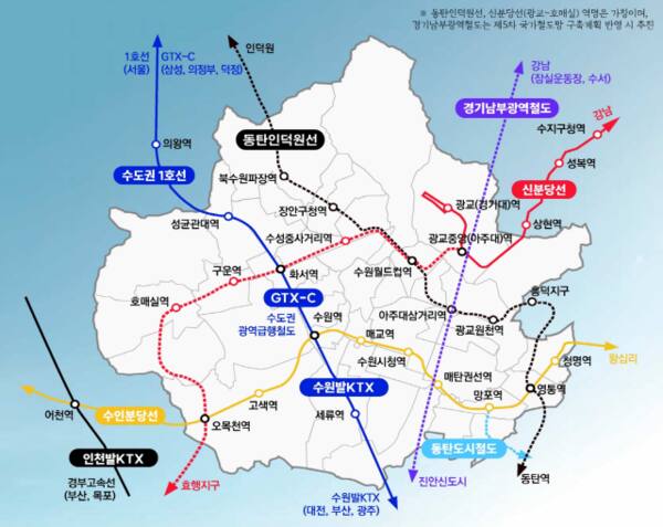 수원시 도시 발전을 견인할 격자형 광역 철도망. 수원시 제공
