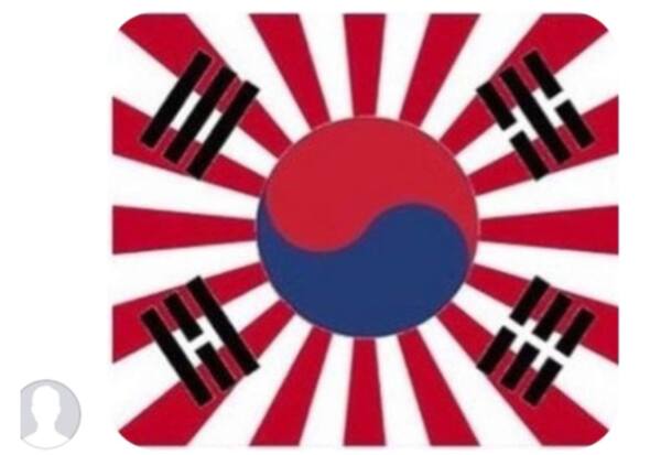 한 누리꾼이 서경덕 성신여대 교수에게 보낸 욱일기와 태극기를 합성한 사진. 서경덕 교수 페이스북 갈무리