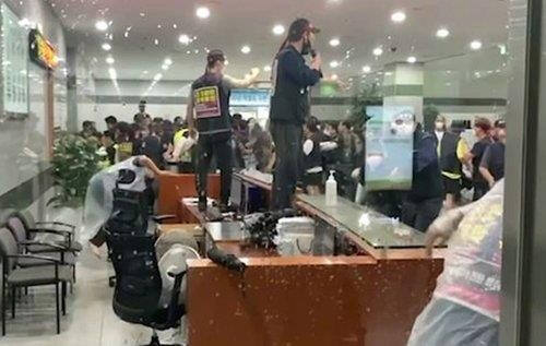현대제철 비정규직지회 당진제철소 점거 농성 당시 사진. 연합뉴스 제공
