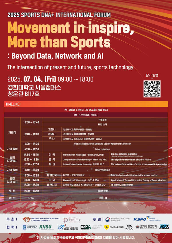 2025 스포츠 DNA+ 국제 포럼.경희대 스포츠 DNA+학과 제공