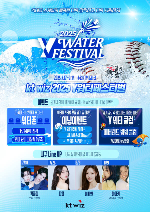 KT 위즈의 대표 여름 이벤트 ‘2025 Y워터페스티벌’ 포스터. KT 위즈 제공