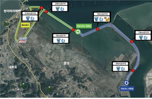경기일보와 안산시체육회가 공동 주최하는 ‘2025 안산 마라톤대회’ 주행코스. 안산시체육회 제공