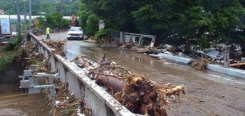 가평 조종천 월류한 대보교. 연합뉴스