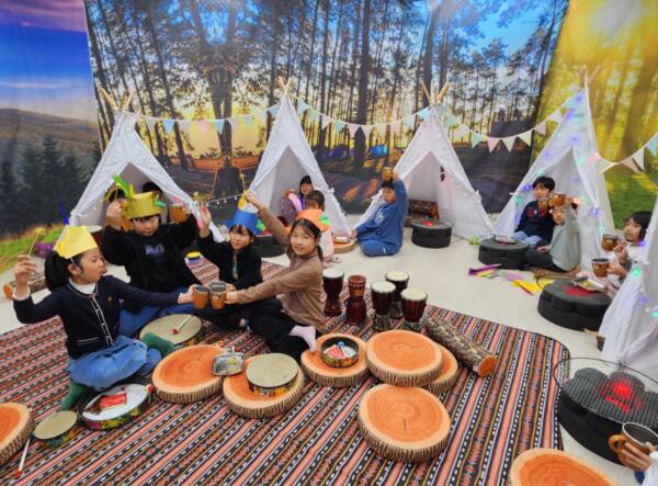 26일 진행된 용인 남촌초등학교 ‘유초성장이음 감성 글램핑 체험학습’. 남촌초등학교 제공