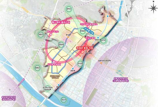 ‘2035 인천시 노후계획도시정비기본계획’의 연수·선학지구 도시공간구조 구상도. 인천시 제공