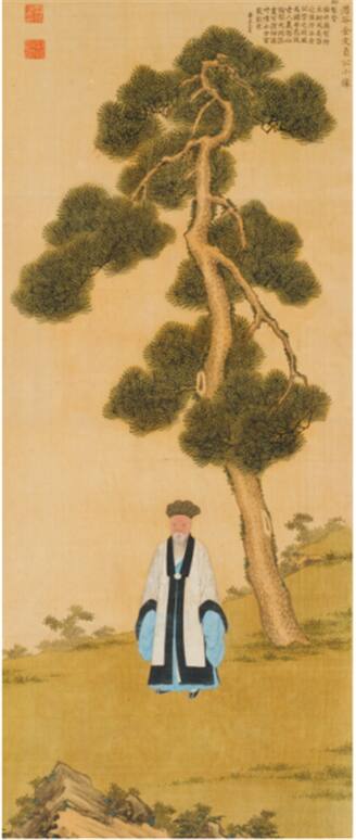 호병作, 중국 1637년, 김육 초상(와룡관본 송하한유도). 실학박물관 제공