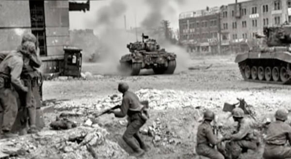1950년 9월15일 인천상륙작전 당시의 모습. 인천시 AI 영상 캡쳐