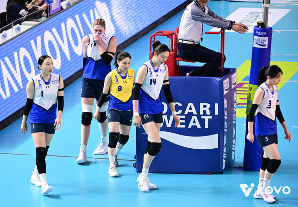 여자부 수원 현대건설도 3연패로 부진 탈출이 시급하다. KOVO 제공